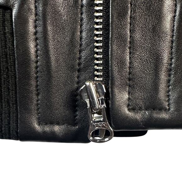 Quince Leather Bomber Jacket Black Size Large NWOT - Picture 10 of 11